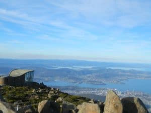 Mt Wellington very blue sky