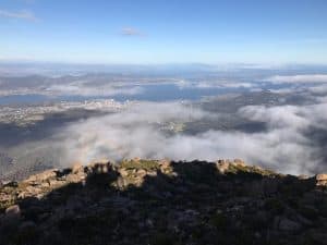 View from Mt Wellington broken clouds