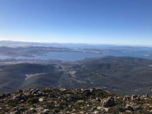 View from Mt Wellington very blue sky