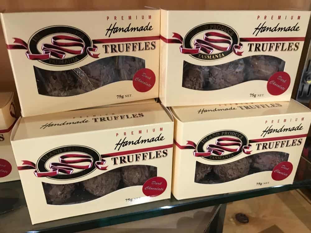 Hand made truffles in box Bruny Island