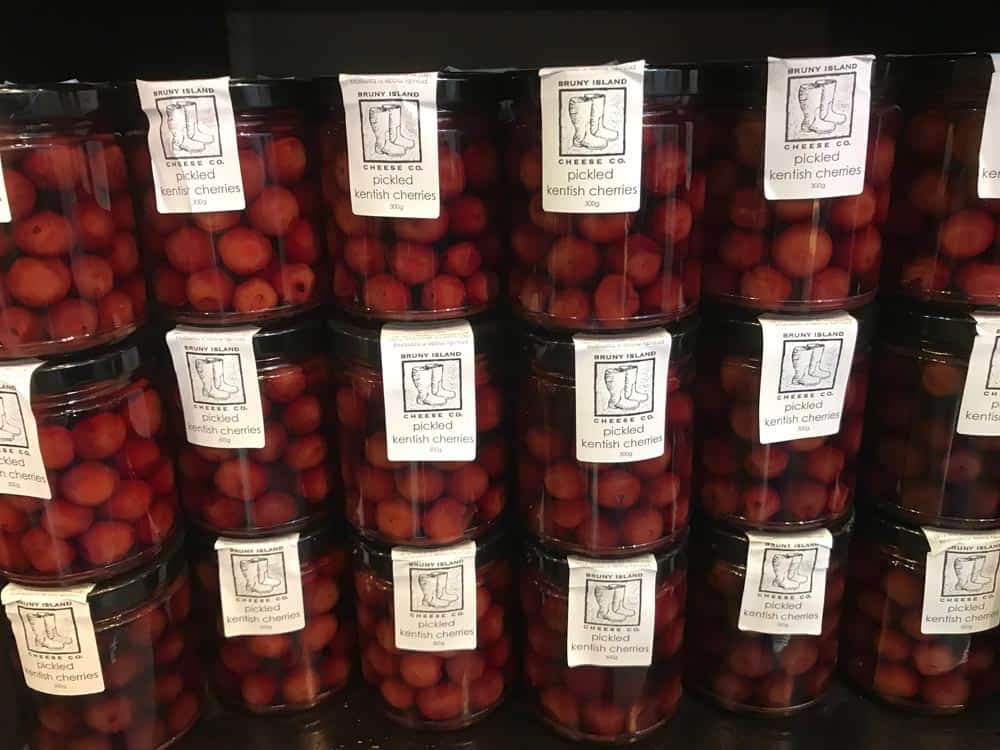 Bottled cherries from Bruny Island Cheese